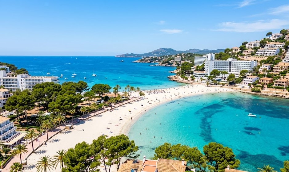 Paisaje de las playas y el entorno de Peguera, Calvià